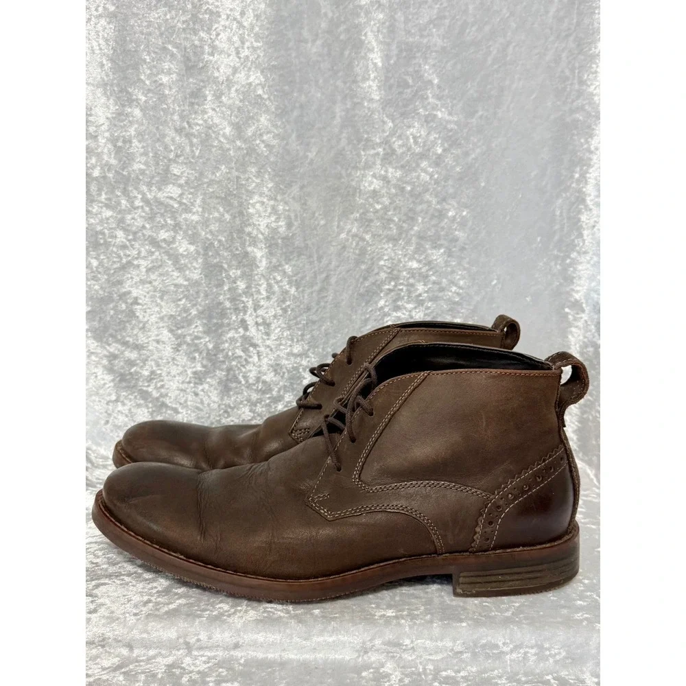 Rockport Leather Wynstin Chukka Mens Boots Dark Brown Leather CG7303 Size 8.5 M